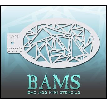 Bad Ass Mini Stencil BAM 2008 | Face Painting Stencil